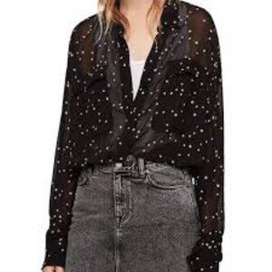 AllSaints Amari Star Embroidered Blouse